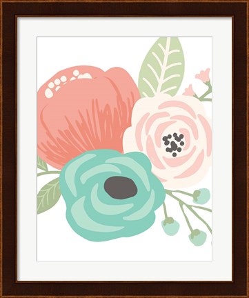 Framed Pastel Floral Bouquet II Print