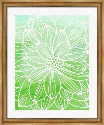 Framed Flower Outline III Print