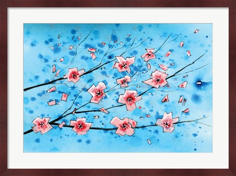 Framed Pink Flowers III Print