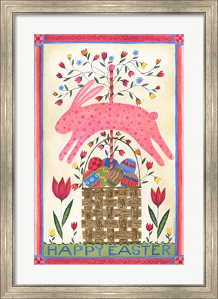Framed Happy Easter Pink Print