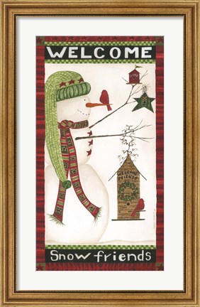 Framed Welcome Snow Friends Print
