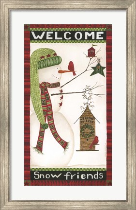 Framed Welcome Snow Friends Print