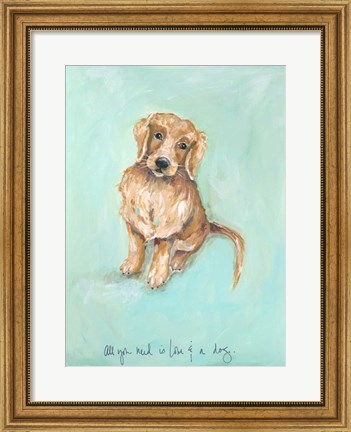 Framed Love and a Dog Print