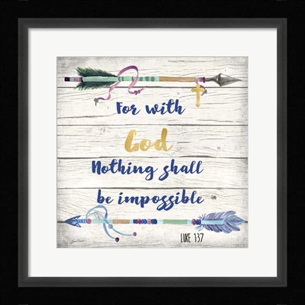 Framed Rustic Bible Verse - B Print