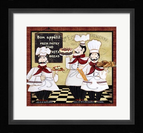 Framed Bistro French Chefs - A Print
