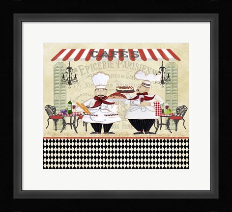 Framed French Cafe Chefs - A Print