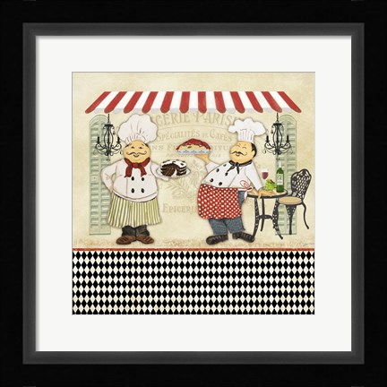 Framed French Cafe Chefs - B Print