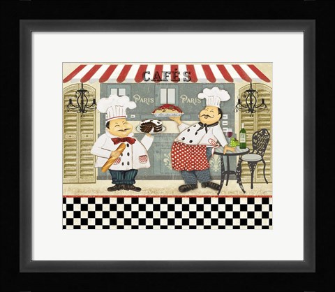 Framed French Cafe Chefs Print