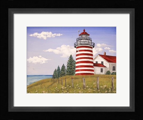 Framed Summer Lighthouse A Print