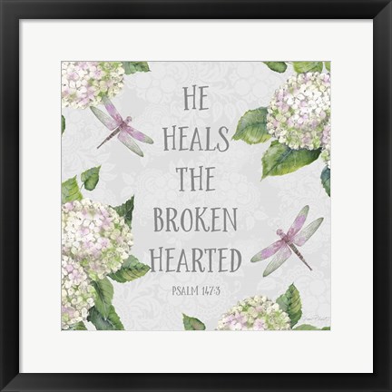 Framed Bible Verse With Hydrangeas - B Print