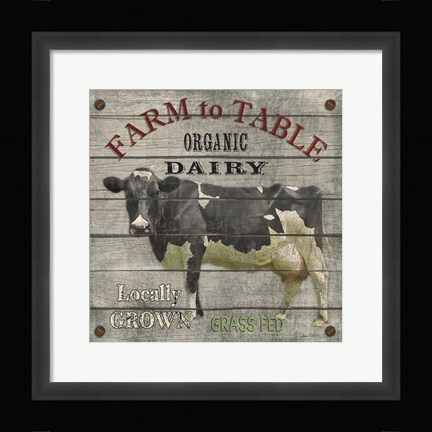Framed Farm To Table - Dairy Print