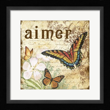 Framed Inspirational Butterflies 3 Print