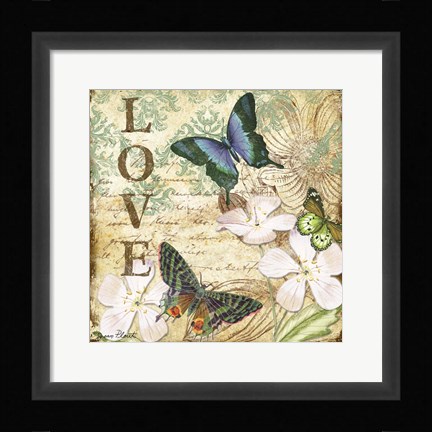 Framed Inspirational Butterflies - Love Print
