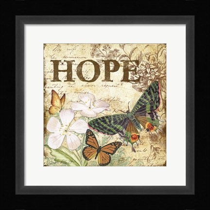 Framed Inspirational Butterflies - Hope Print