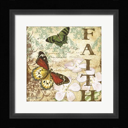 Framed Inspirational Butterflies - Faith Print