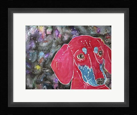 Framed Sasha the Dachshund Print
