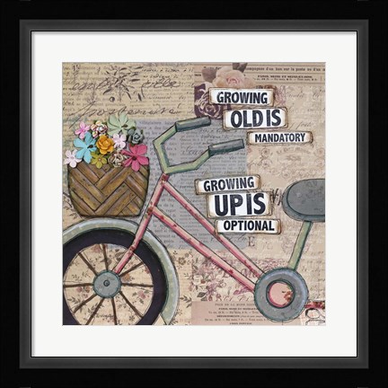 Framed Bike Growing Old Print