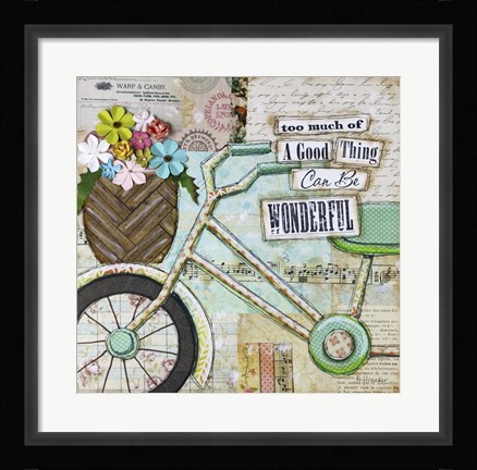Framed Bike Too Wonderful Print