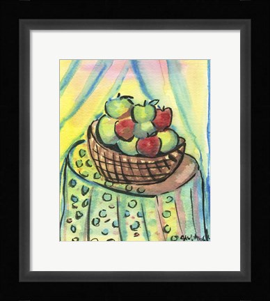 Framed Basket of Apples Print