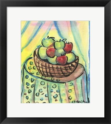 Framed Basket of Apples Print