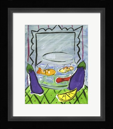 Framed Eggplants and Fish Print