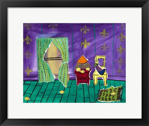 Framed Lemon Strewn Purple Room Print