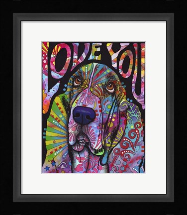 Framed Love You Basset Print