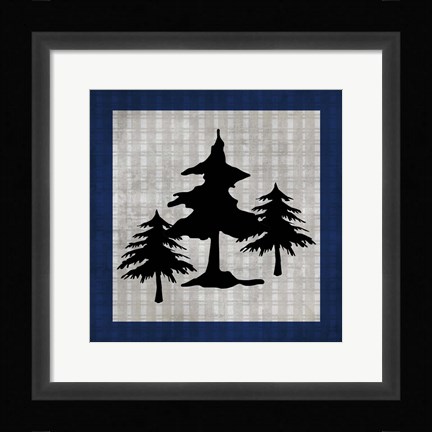 Framed Blue Bear Lodge Icon 1 Print