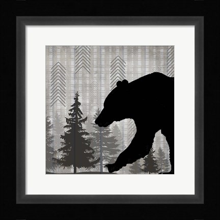 Framed Blue Bear Lodge Sign 5 Print