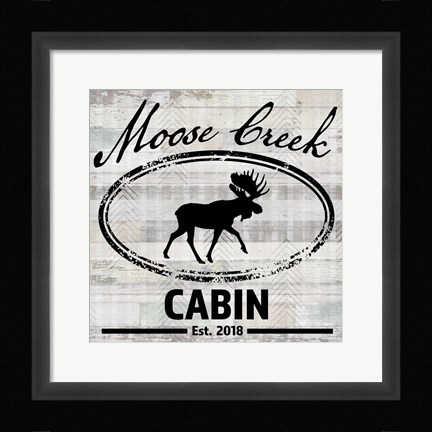 Framed Blue Bear Lodge Sign 7 Print