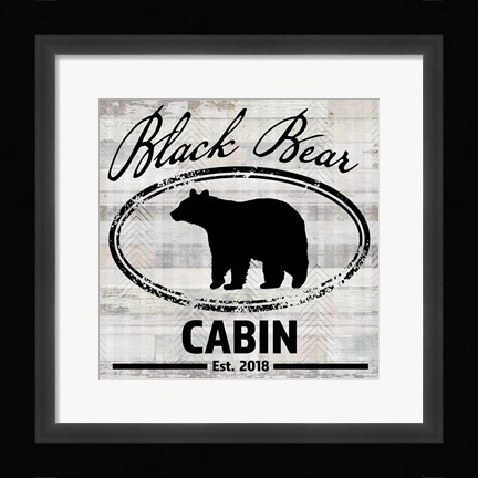 Framed Blue Bear Lodge Sign 8 Print