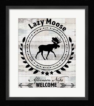Framed Blue Bear Lodge Sign 1 Print