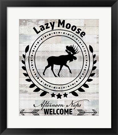 Framed Blue Bear Lodge Sign 1 Print