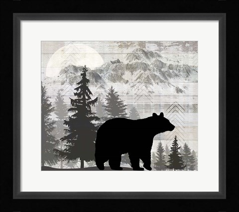 Framed Blue Bear Lodge Sign 12 Print