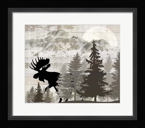 Framed Blue Bear Lodge Sign 13 Print