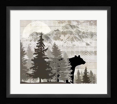Framed Blue Bear Lodge Sign 14 Print