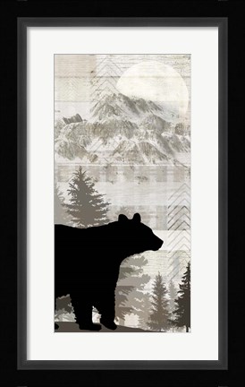 Framed Blue Bear Lodge Sign 15 Print