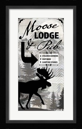 Framed Blue Bear Lodge Sign 18 Print