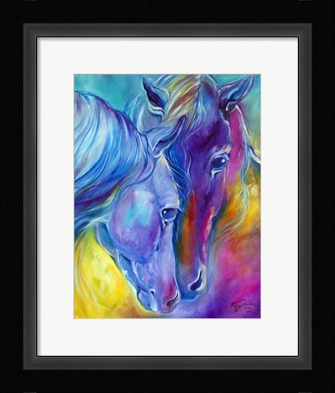 Framed Color My World With Horses Loving Spirits Print