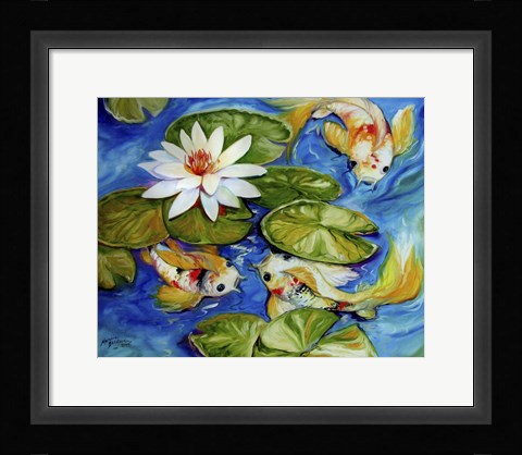 Framed Dance Of The Koi 2 Print