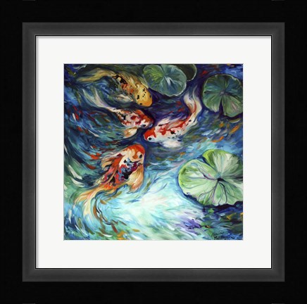 Framed Dancing Colors Koi Print