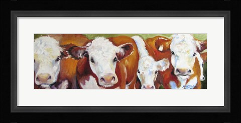 Framed Fab Five Cows Print