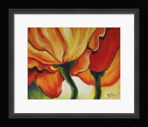 Framed Golden Poppy Abstract Print