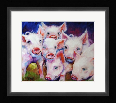 Framed Half Dozen Piglets Print
