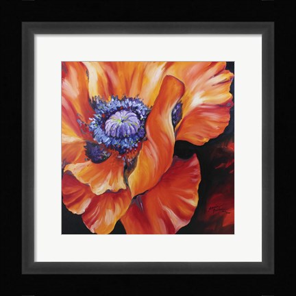 Framed Heart Of A Red Poppy Print