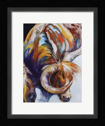 Framed Longhorn Abstract Print