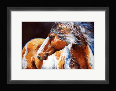 Framed Mohican Indian War Horse Print