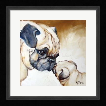 Framed Pug 2 Print