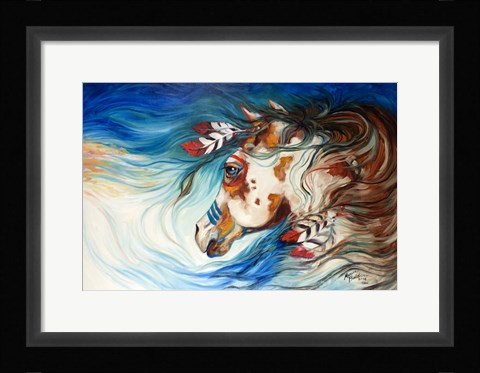 Framed Drifter Indian War Horse Print