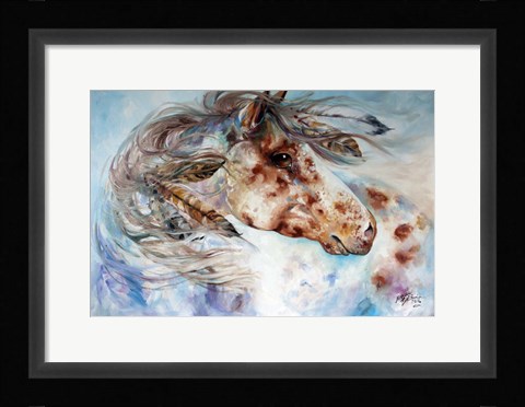 Framed Thunder Appaloosa Indian War Horse Print